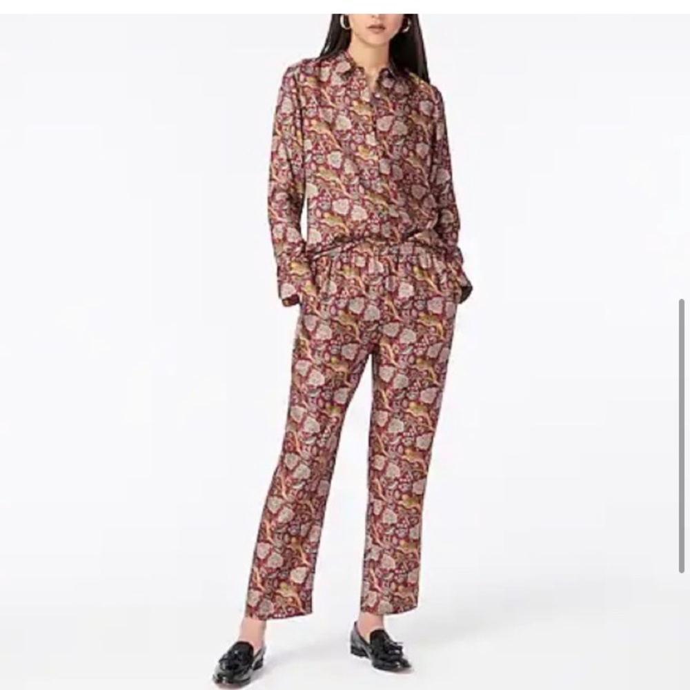 J crew collection silk twill shirt in jungle cat print